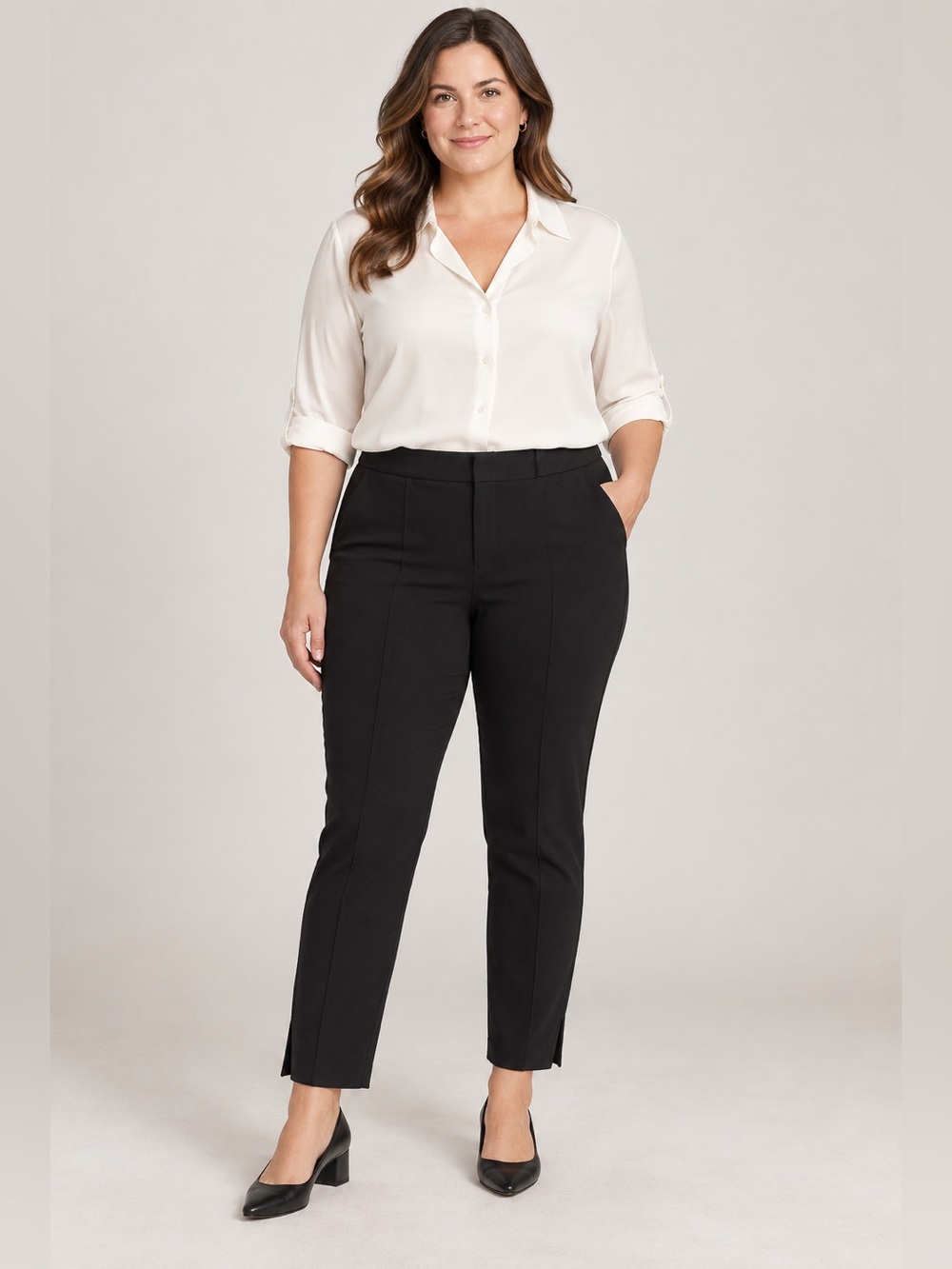 NYDJ Black Stretch Ankle Pants Size 14 Lift Tuck Technology EUC